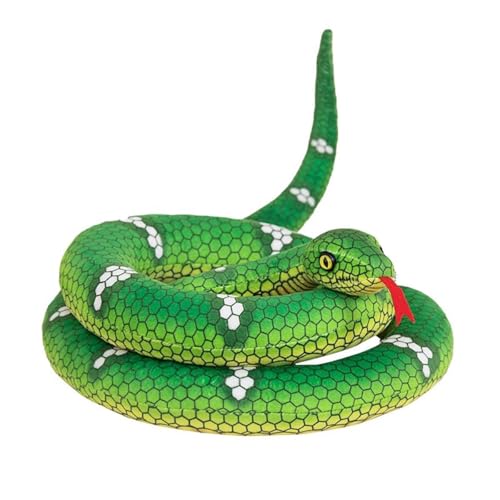 SRSDG 74,8 Zoll Große Schlangen-Kuscheltiere, Lebensechte Anaconda-Plüschtiere, Schlangen-Plüschtiere, Geschenke for Kinder, Weihnachten, Wilde Tiere, Party-Dekoration, Streich-Requisiten(Green) von SRSDG