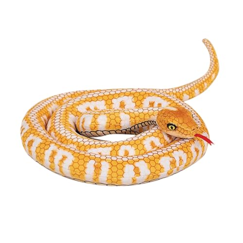 SRSDG 74,8 Zoll Große Schlangen-Kuscheltiere, Lebensechte Anaconda-Plüschtiere, Schlangen-Plüschtiere, Geschenke for Kinder, Weihnachten, Wilde Tiere, Party-Dekoration, Streich-Requisiten(Yellow) von SRSDG