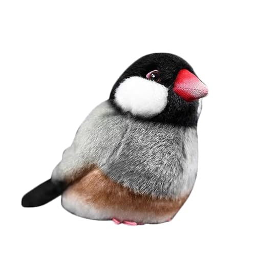 SRSDG Realistisches Graues Spatz-Plüschtier, Vogel-Plüschtier, Kardinale Geschenke for Verlust, Weiches Kleines Vogelgeschenk for Kinder, Mädchenspielzeug, 5,12 Zoll Groß(Black) von SRSDG