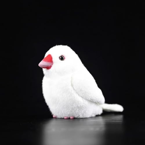 SRSDG Realistisches Graues Spatz-Plüschtier, Vogel-Plüschtier, Kardinale Geschenke for Verlust, Weiches Kleines Vogelgeschenk for Kinder, Mädchenspielzeug, 5,12 Zoll Groß(White) von SRSDG