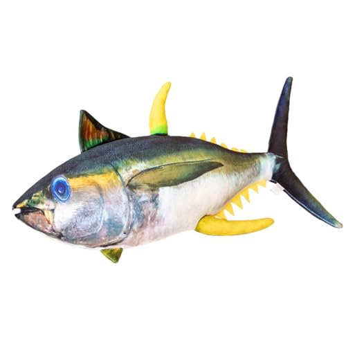 SRSDG Realistisches Thunfisch-Plüschtier, 31,5 Zoll Thunfisch-Stofftierspielzeug, Meerestier-Plüschtier, Plüschpuppe, Geschenk, Fischförmiges Kissen(100cm) von SRSDG