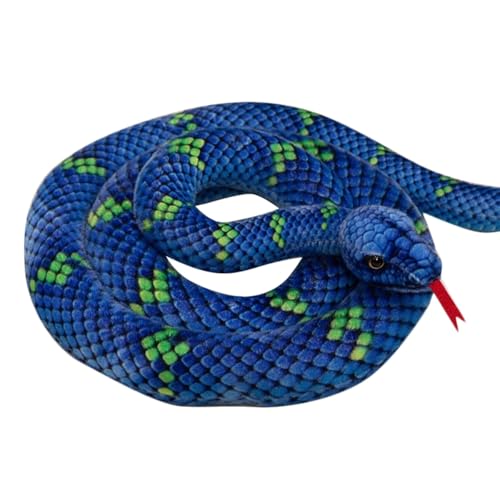 SRSDG Riesige Schlangen-Kuscheltiere, 63-Zoll-Schlangen-Plüschtier, Schlangen-Plüschtier, Geschenke for Kinder, Weihnachten, Wilde Tiere, Party-Dekoration(Blue,280cm) von SRSDG