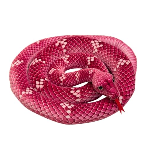 SRSDG Riesige Schlangen-Kuscheltiere, 63-Zoll-Schlangen-Plüschtier, Schlangen-Plüschtier, Geschenke for Kinder, Weihnachten, Wilde Tiere, Party-Dekoration(Red,280cm) von SRSDG