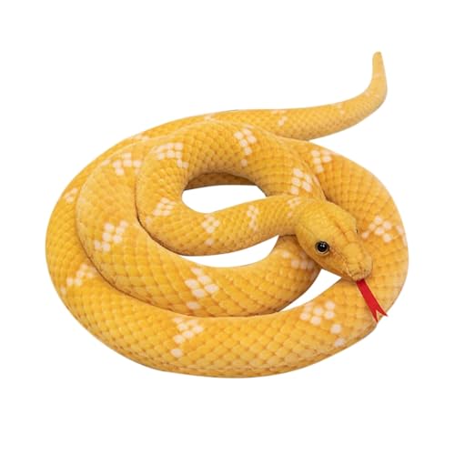 SRSDG Riesige Schlangen-Kuscheltiere, 63-Zoll-Schlangen-Plüschtier, Schlangen-Plüschtier, Geschenke for Kinder, Weihnachten, Wilde Tiere, Party-Dekoration(Yellow,280cm) von SRSDG