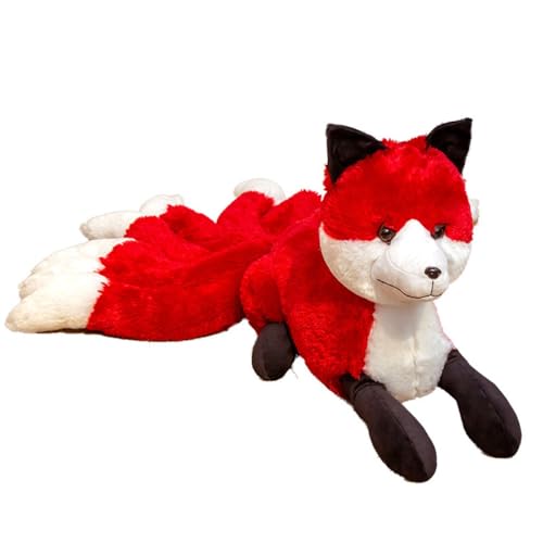 SRSDG Simulation Neunschwänziger Fuchs Plüschtier Puppe Plüschtier Süße Fuchspuppe 10,23 Zoll Geschenk Heimdekoration Ornament Halloween Weihnachten Geburtstagsgeschenk(Red,32cm) von SRSDG