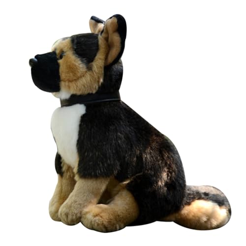 SRSDG Simulation Schwarzer Großer Wolf Hund Plüschtier Deutscher Schäferhund Stofftier Puppe 9,84 Zoll Puppe Stoffpuppe Hundespielzeug Geburtstagsgeschenk von SRSDG