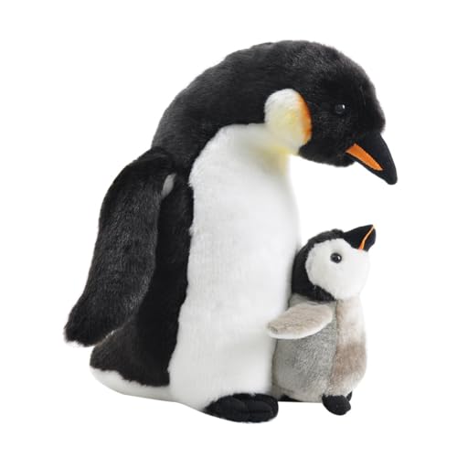 SRSDG Simulierte Mutter Pinguin Plüsch Tier Aquarium Plüsch Spielzeug 11,81 Zoll süße Puppe Stoffpuppe Kissen Puppe Mädchen Kinder Geschenk Familie Ornament Weihnachten von SRSDG