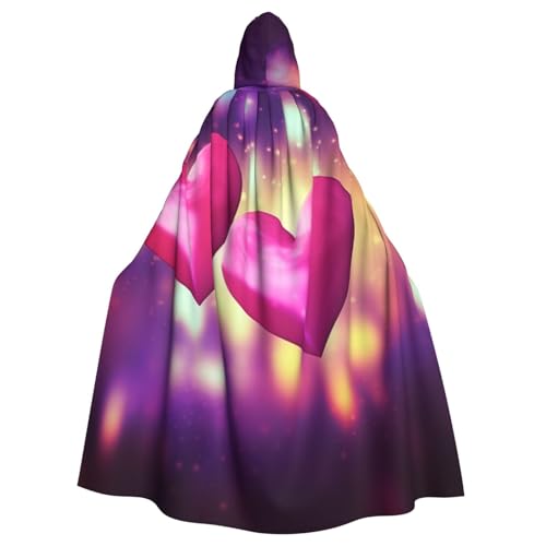 SRSXYMBD Dreamlike Abstrakter Bokeh Herz gedruckt Halloween Erwachsene Kapuzenponcho Party Dekoration Poncho Kapuzenponcho von SRSXYMBD