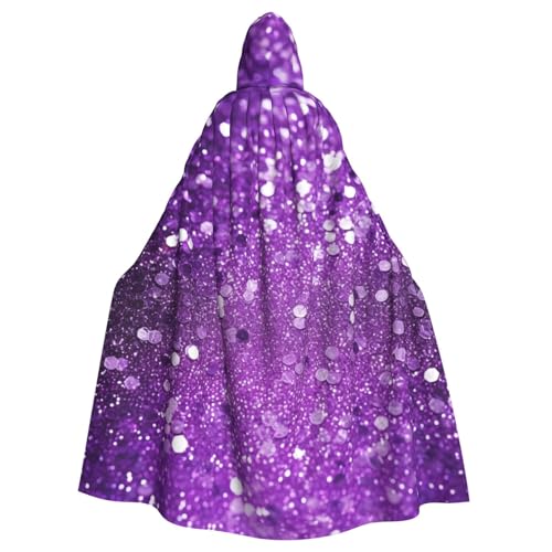 SRSXYMBD Glitzernder violetter Kapuzenponcho für Erwachsene, mit Glitzer, Party-Dekoration, Poncho mit Kapuze von SRSXYMBD