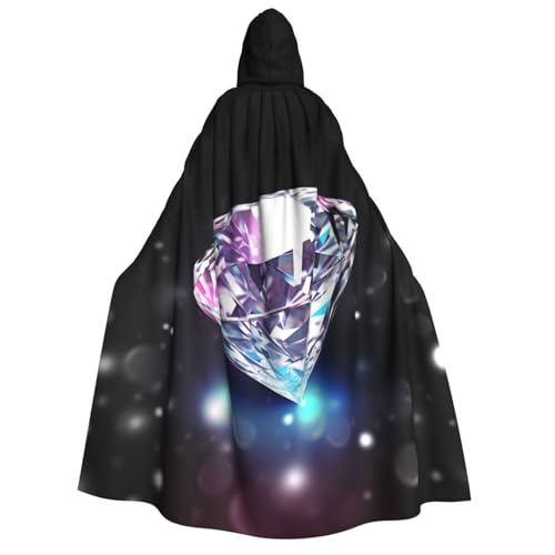 SRSXYMBD Hübscher Kapuzenponcho mit Diamant-Aufdruck, Halloween, Erwachsenen-Poncho mit Kapuze, Party-Dekoration, Poncho von SRSXYMBD