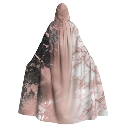 SRSXYMBD Kapuzenponcho für Erwachsene, Marmor-Farbe, rotgoldfarben, bedruckt, Party-Dekoration, Poncho mit Kapuze von SRSXYMBD