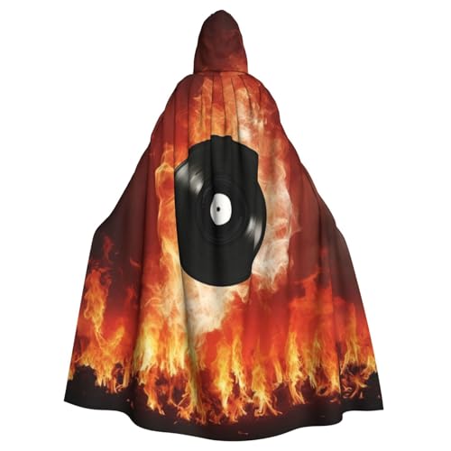 SRSXYMBD Kapuzenponcho für Erwachsene, Motiv: Fire DVD bedruckt, Halloween-Motiv, Party-Dekoration, Poncho mit Kapuze von SRSXYMBD