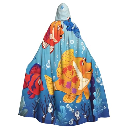 SRSXYMBD Kapuzenponcho mit Fischmotiv, für Erwachsene, Party-Dekoration, Poncho mit Kapuze von SRSXYMBD