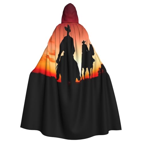 SRSXYMBD Kapuzenponcho mit Texas-Cowboy-Aufdruck für Erwachsene, Party-Dekoration, Poncho mit Kapuze von SRSXYMBD