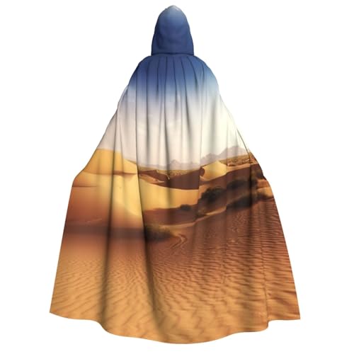 SRSXYMBD Kapuzenponcho mit Wüstenlandschaft, bedruckt, für Halloween, Erwachsene, Party-Dekoration, Poncho von SRSXYMBD