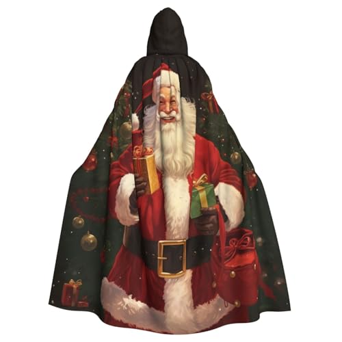 SRSXYMBD Weihnachtsmann bedruckter Halloween Erwachsene Kapuzenponcho Party Dekoration Poncho Kapuzenponcho von SRSXYMBD