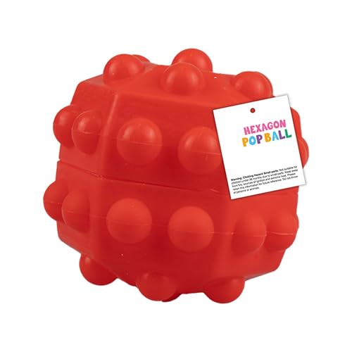 3D Pop It Stressbälle - Langlebiges Fidget-Spielzeug für Kinder & Erwachsene, Push Bubble Design, lustiges sensorisches Spielen, rote Farbe, 6 cm Größe von SRV Hub