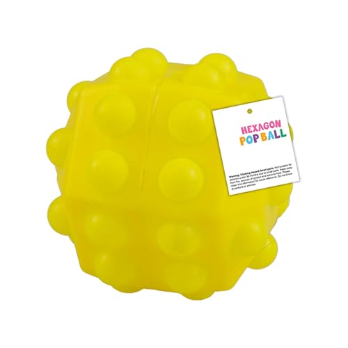 Pop It 3D-Stressbälle, 6 cm, Fidget-Spielzeug für Kinder und Erwachsene, Angstlinderung, langlebiges Push-Bubble-Design, gelbe Farben von SRV Hub