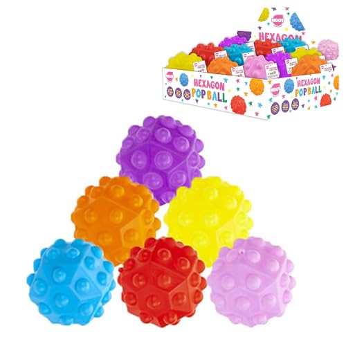 Pop It Ball zum Stressabbau, sensorisches Fidget-Spielzeug für Kinder und Erwachsene, lustiges Push-Pop-Blasen-Design, Angstabbau, 3 x zufällige Farben, 6 cm von SRV Hub