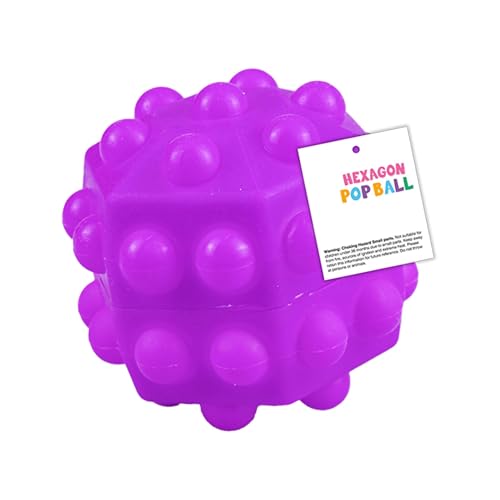 Pop It Stressball - Sensorische Fidget-Bälle für Kinder & Erwachsene, Angstabbau, lustiges Pop-Blasen-Spielzeug für Autismus, violette Farbe, 6 cm von SRV Hub