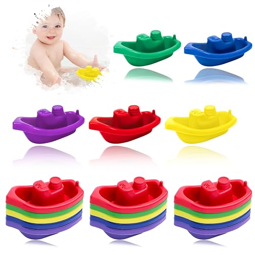 SRV Hub® 20 Stück Badezeit Boote für Kinder Bunte Baby Badespielzeug Wasserspielzeug Piratenschiff Spielzeug für Spaß Aktivität für schöne Kinder ab 3 Jahren von SRVertex