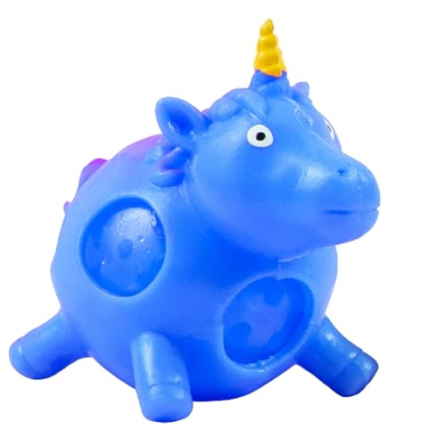 SRV Hub® Kinder Squish Einhorn Squeeze Ball Kristall Perlen Spaß Stress Relief Spielzeug mit Strumpffüller Spielzeug für Tierliebhaber Kinder ab 3 Jahren (Einhorn Squeeze Toy Blue) von SRVertex