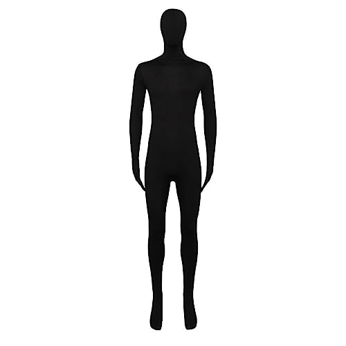 SRZYMJ Erwachsene Open Face Zentai Cosplay Jumpsuit Ganzkörperanzug Unisex Tight Ganzkörperanzug Kostüm Bodysuit Kostüm für Party Halloween Weihnachten Schwarz 140 von SRZYMJ