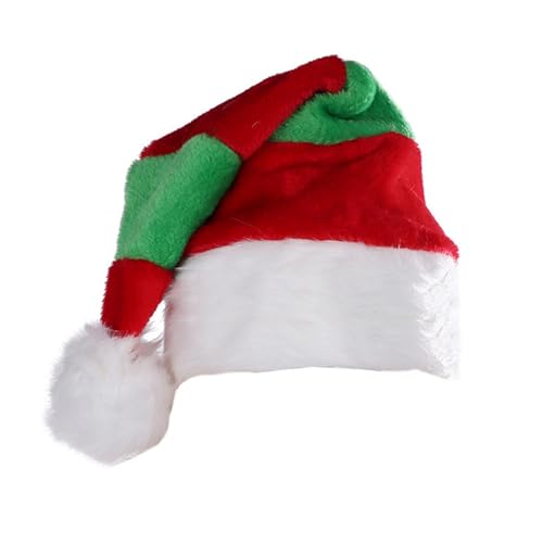 SRZYMJ Weihnachtsmützen Erwachsene Rot Santa Hat Wichtel Mütze Family Weihnachtsmütze Lustig Christmas Hat Deko Festlich Weihnachtsmann Mütze Weihnachtsmützen Zwergenmütze Fellrand aus Plüsch von SRZYMJ