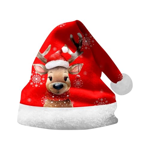 SRZYMJ Weihnachtsmützen Erwachsene Rot Santa Hat Wichtel Mütze Family Weihnachtsmütze Lustig Christmas Hat Deko Festlich Weihnachtsmann Mütze Weihnachtsmützen Zwergenmütze Mütze Für Erwachsene S von SRZYMJ