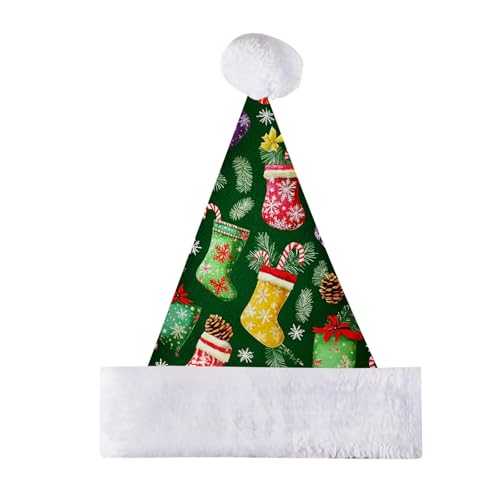 SRZYMJ Weihnachtsmützen Erwachsene Rot Santa Hat Wichtel Mütze Family Weihnachtsmütze Lustig Christmas Hat Deko Festlich Weihnachtsmann Mütze Weihnachtsmützen Zwergenmütze Santa Mütze von SRZYMJ