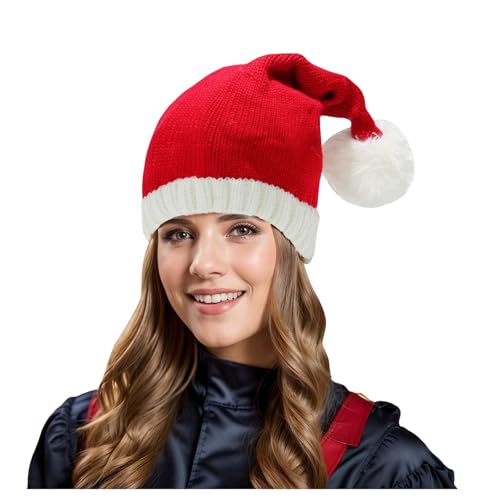 SRZYMJ Weihnachtsmützen Erwachsene Rot Weihnachtsmütze Haarreif Family Santa Hat Wichtel Mütze Festlich Christmas Hat Mütze Lustig Nikolausmütze Weihnachtsmützen Zwergenmütze Mütze mit Golden S von SRZYMJ