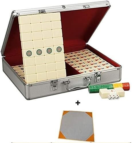 SSDDLZEQ Mahjong Boutique Mahjong Set Exquisite Aluminium Geschenkbox Produktion Majong Set Mah Jong Mah Jongg Sets Majiang(Bianco) von SSDDLZEQ