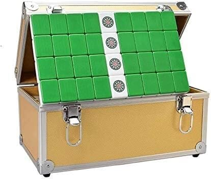 SSDDLZEQ Mahjong-Set - Exquisite Aluminium-Geschenkbox-Produktion Mahjong-Set Mahjong-Set Mahjong-Set(Green) von SSDDLZEQ