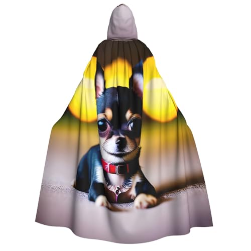 SSGVLPTO Kapuzenumhang mit Chihuahua-Hunde-Aufdruck, Erwachsenen-Umhang, Halloween-Umhang von SSGVLPTO