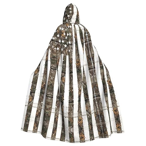 SSIMOO Amerikanischer Camouflage-Umhang mit Kapuze, schrecklicher Geister-Party-Umhang, geeignet für Halloween und Motto-Partys von SSIMOO