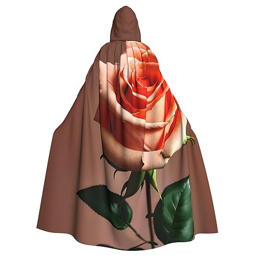 SSIMOO Dekorativer Umhang für Erwachsene, Halloween, mit Kapuze, Cosplay-Kostüm, Orange / Rosa von SSIMOO