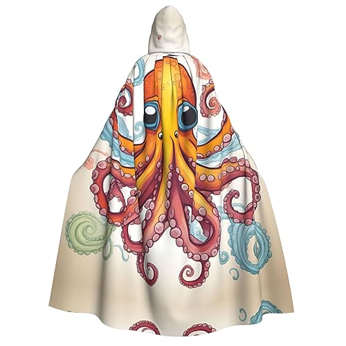 SSIMOO Farbe Tintenfisch auffällige Cosplay Kostüm Umhang für Frauen - Unisex Vampirmantel für Halloween, Farbe Tintenfisch, one size, Farbe Octopus, One size von SSIMOO