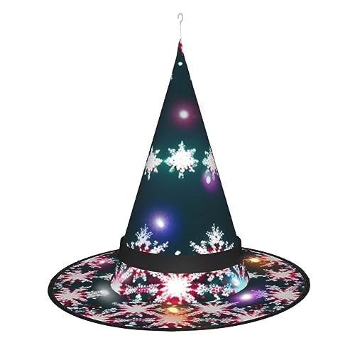 SSIMOO Merry Christmas Halloween-Hexenhut für Damen, LED-beleuchtet, ideal für Partys und Rollenspiele von SSIMOO