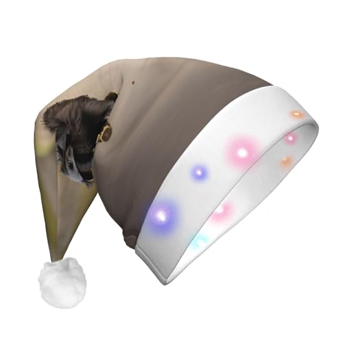 SSIMOO Trotting Flat Coated Retrievers Paw Adult Led-Lit Christmas Decorative Hat - Flashing Christmas Hat for Parties And Celebrations von SSIMOO