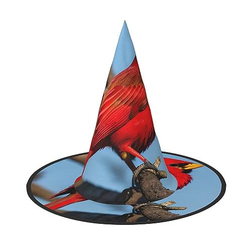 SSIMOO Wunderschöner roter Vogel schicker Halloween-Hexenhut für Damen - ultimative Wahl für das beste Halloween-Kostüm-Ensemble von SSIMOO