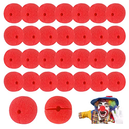 SSKHE 30 Pack 5cm Clown Nase Red Sponge Ball Clown Dress Up Red Nose Party Event Supplies, Cosplay, Maskerade, Zirkus, Halloween, Weihnachten von SSKHE