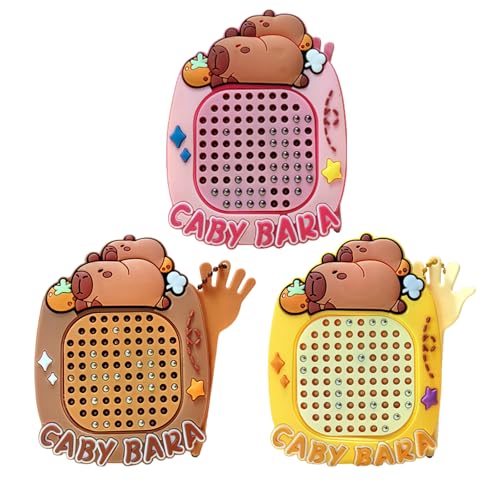 SSKHE Fidget Capybara Schlüsselanhänger, 3 Stück, Anti-Stress-Spielzeug, 2-in-1, Magnettafel & Labyrinth, sensorisches Spielzeug für Kinder und Erwachsene, kleines Fidget Toy, tragbar, für Schule SSKHE Fidget Capybara Schlüsselanhänger, 3 Stück, Anti-Stress-Spielzeug, 2-in-1, Magnettafel & Labyrinth, sensorisches Spielzeug für Kinder und Erwachsene, kleines Fidget Toy, tragbar, für Schule von SSKHE