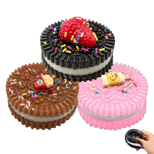 SSKHE Squishy Oreo Squishy Biscuit Anti-Stress-Spielzeug Taba Squishy Kawaii Kinder Oreo Squishy Anti-Stress, Yoyo Squishy Anti-Stress, für Kinder und Erwachsene, Fufu Mochi Squishy, 3 Stück von SSKHE