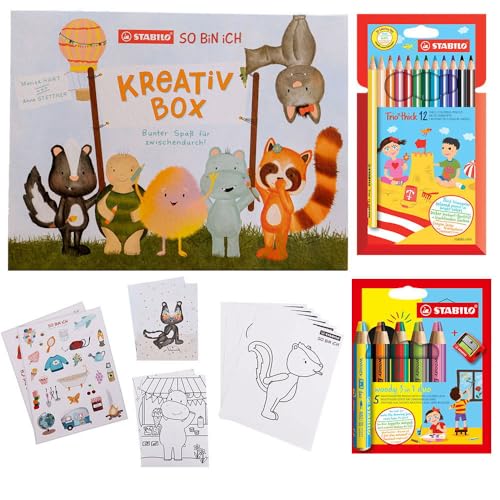 Kreativbox – STABILO „So Bin ich“ – zum Malen und Basteln – für Kinder - mit Buntstiften, Stickern, Postkarten und Ausmalvorlagen von STABILO