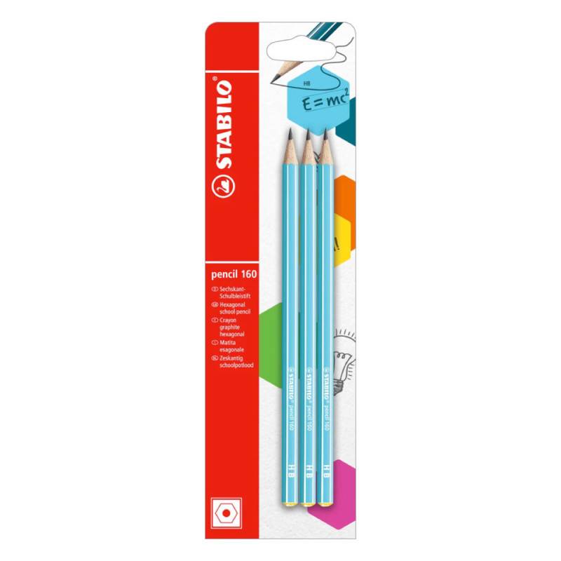 STABILO Schulbleistift pencil 160, Sets 3er Set, Bleistift ohne Radierer, Härtegrad HB, Farbe blau STABILO Schulbleistift pencil 160, Sets 3er Set, Bleistift ohne Radierer, Härtegrad HB, Farbe blau von STABILO