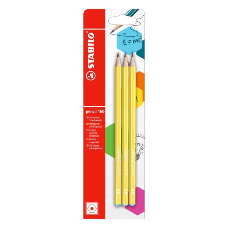 STABILO Schulbleistift pencil 160, Sets 3er Set, Bleistift ohne Radierer, Härtegrad HB, Farbe gelb STABILO Schulbleistift pencil 160, Sets 3er Set, Bleistift ohne Radierer, Härtegrad HB, Farbe gelb von STABILO