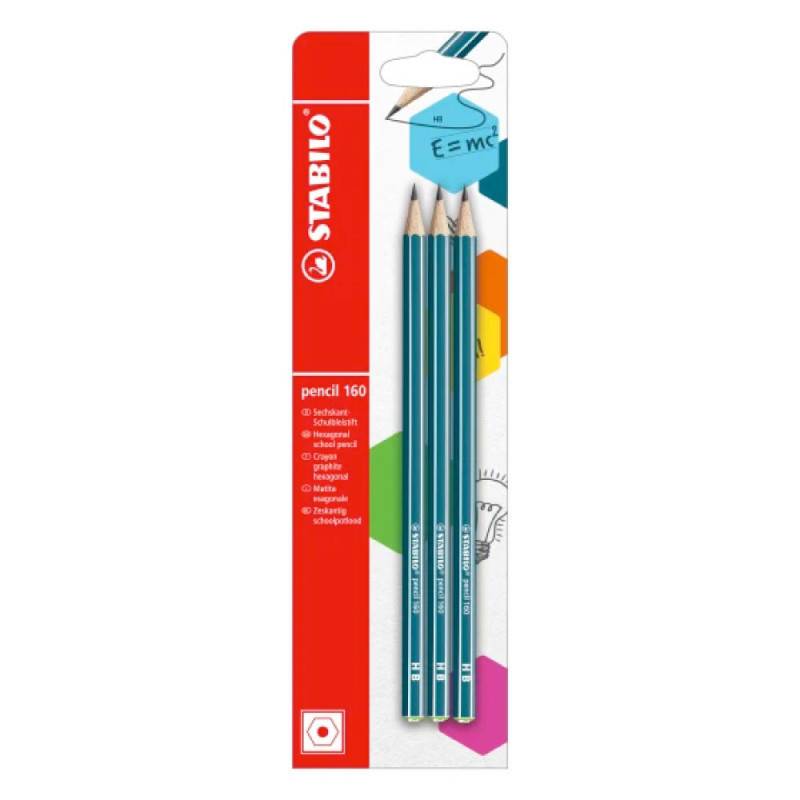STABILO Schulbleistift pencil 160, Sets 3er Set, Bleistift ohne Radierer, Härtegrad HB, Farbe petrol STABILO Schulbleistift pencil 160, Sets 3er Set, Bleistift ohne Radierer, Härtegrad HB, Farbe petrol von STABILO