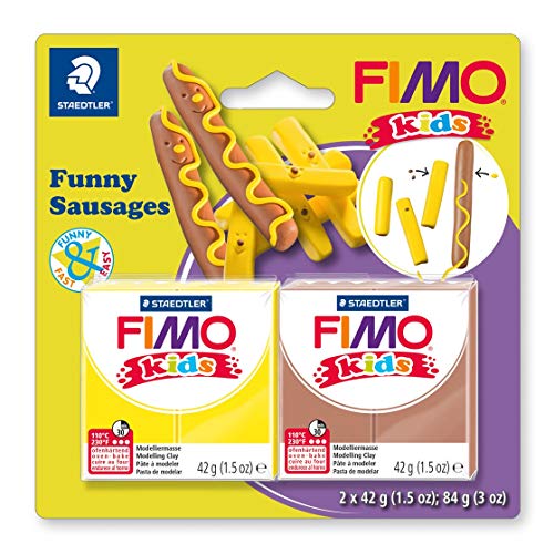 STAEDTLER FIMO kids superweiche, ofenhärtende Knete, Modellierspaß speziell für Kinder, witzige Figuren, "funny sausages", 8035 16 STAEDTLER FIMO kids superweiche, ofenhärtende Knete, Modellierspaß speziell für Kinder, witzige Figuren, "funny sausages", 8035 16 von STAEDTLER
