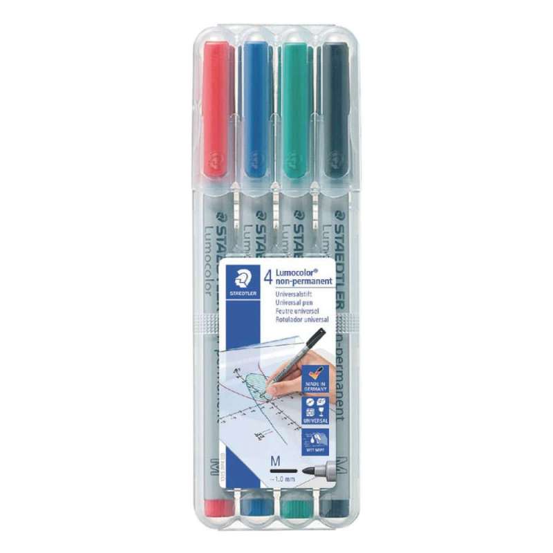 STAEDTLER Lumocolor Folienschreiber, Sets 4er Set, Ausführung abwischbar, Strichstärke 1,0 mm STAEDTLER Lumocolor Folienschreiber, Sets 4er Set, Ausführung abwischbar, Strichstärke 1,0 mm von STAEDTLER