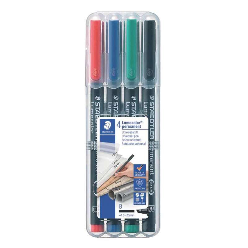 STAEDTLER Lumocolor Folienschreiber, Sets 4er Set, Ausführung permanent, Strichstärke 1 - 2,5 mm STAEDTLER Lumocolor Folienschreiber, Sets 4er Set, Ausführung permanent, Strichstärke 1 - 2,5 mm von STAEDTLER
